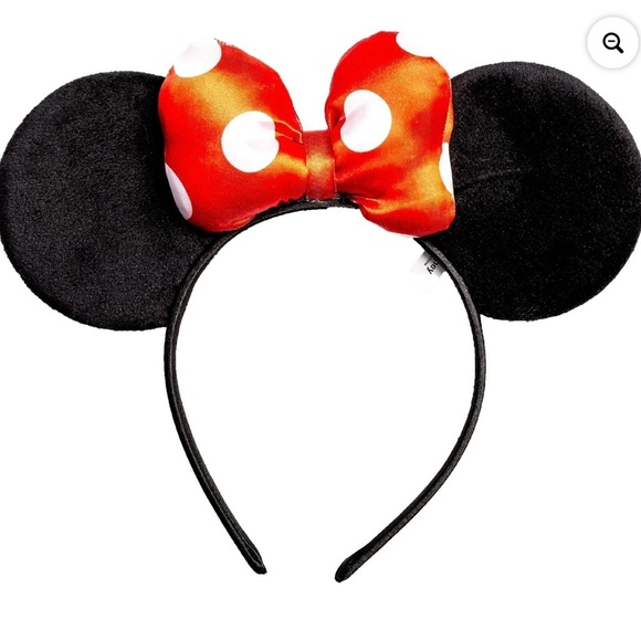 Disney Minnie Mouse Red Polka Dot Bow Ears Headband - Picture 4 of 5